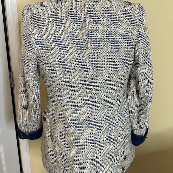 Escada Designer tweed blazer with denim accents size 34 - Picture 4 of 16